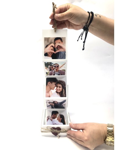 Caja de Madera con Foto Acordeón San Valentín
